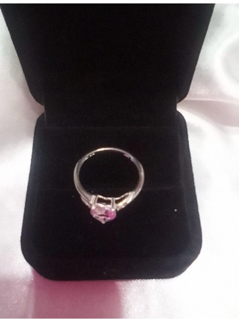 Genuine Amethyst And Diamond Accent 925 Silver Size 7 Ring New In Box
